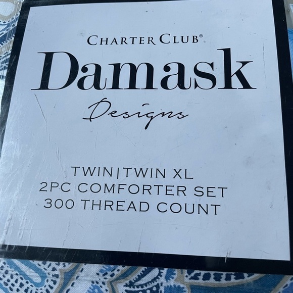NWT CHARTER CLUB DAMASK Designs Twin/TwinXL 2PC Comforter Set - Picture 5 of 5